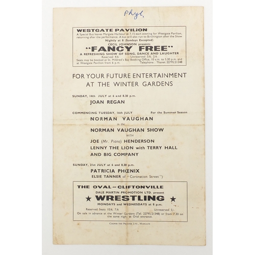 155 - The Beatles ephemera comprising the Winter Gardens Margate programme signed in ink by Paul McCartney... 