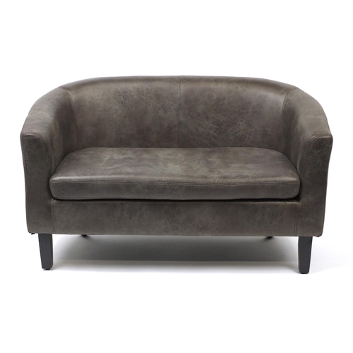 2017 - Contemporary two seater settee with grey upholstery