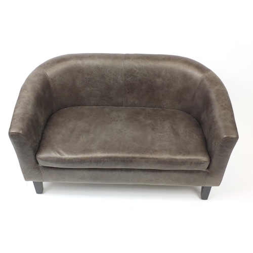 2018 - Contemporary two seater settee with grey upholstery