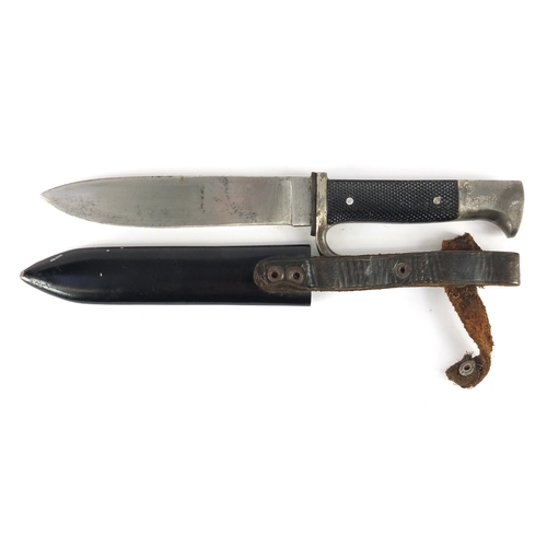 269 - German Military interest Hitler Youth dagger with sheath and impressed marks to the blade, 26cm in l... 