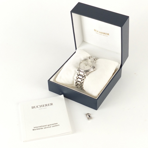 717A - Bucherer Archimedes automatic wristwatch with date dial, box and paperwork, numbered 9035-507, 3.5cm... 