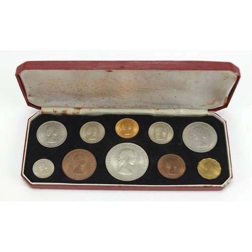 197 - Elizabeth II 1965 specimen coin set with fitted case including a sovereign