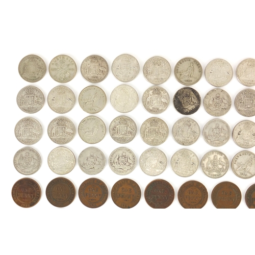 198 - Collection of Common Wealth of Australia coinage including George V florins and pennies