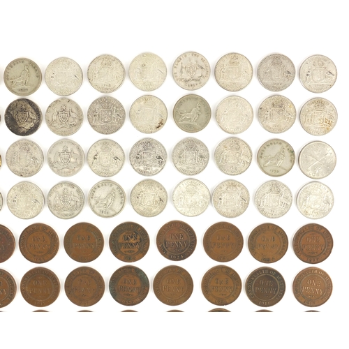 198 - Collection of Common Wealth of Australia coinage including George V florins and pennies