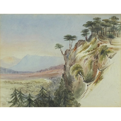 869 - Herbert Menzies Marshall - Car in a landscape, watercolour indistinctly inscribed in pencil forest o... 