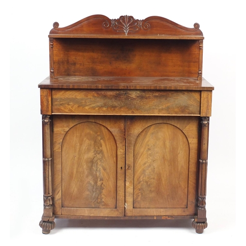 46 - Victorian mahogany chiffonier, 138cm H x 106cm W x 45cm D