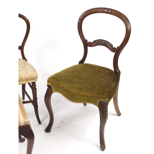 142 - Three Victorian occasional chairs and a stool