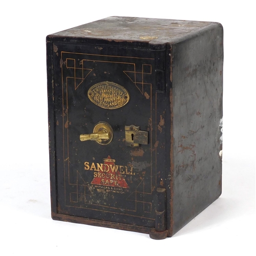 19 - T. Withers and Sons cast iron safe, 50cm high x 35cm wide x 39cm deep
