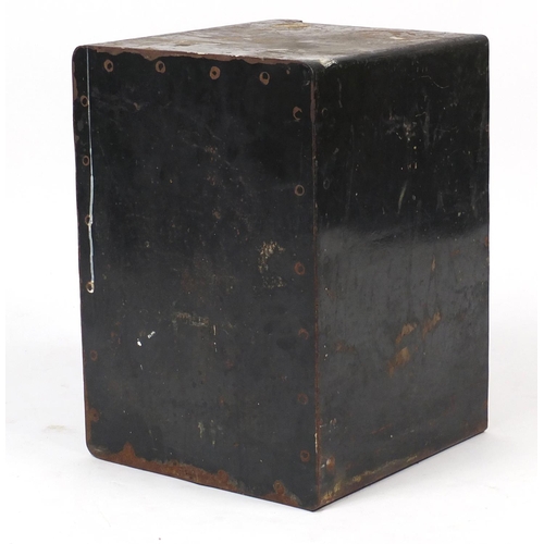 19 - T. Withers and Sons cast iron safe, 50cm high x 35cm wide x 39cm deep