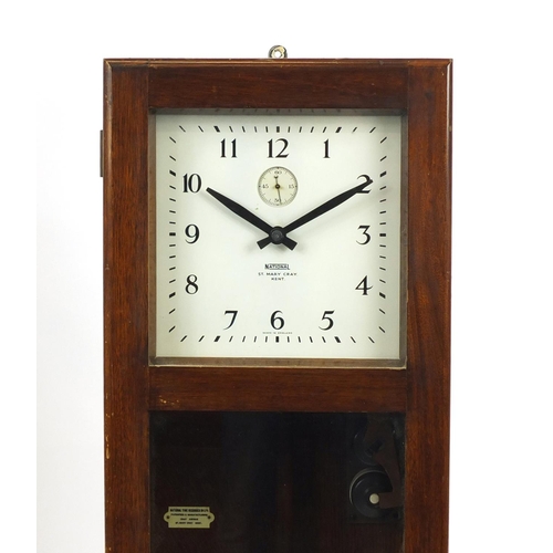 2039 - Vintage National electric wall hanging clock, the dial hvaing a subsidary dial and inscribed St Mary... 