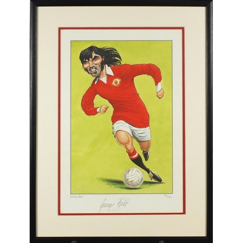 207 - Limited edition George Best caricature signed in pencil by George Best, limited edition 92/500, prod... 