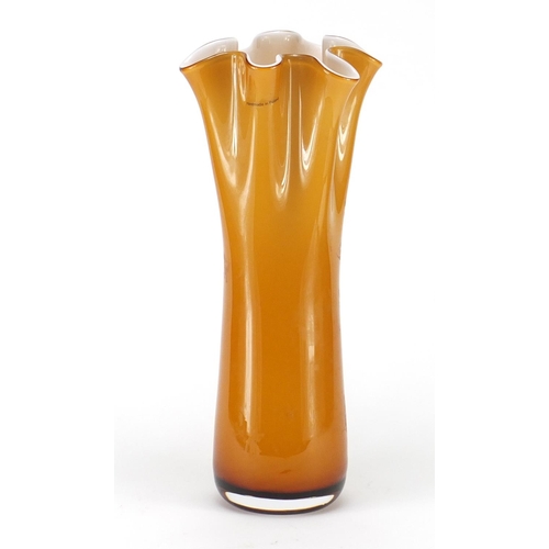 238 - Polish glass handkerchief vase, 40cm high