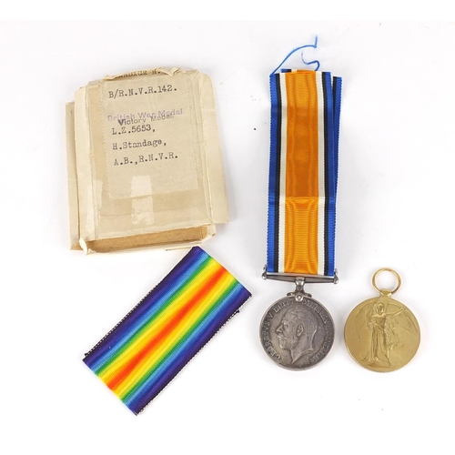 1197 - British Military World War I pair with box of issue, awarded to L.Z.5653H.STANDAGE.A.B.R.M.V.R.
