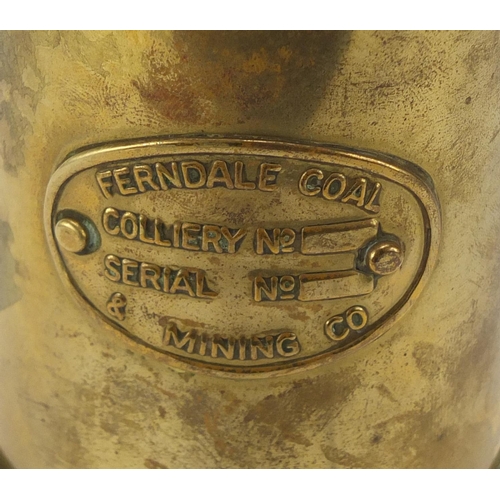 178 - Ferndale Coal and Mining Co brass miners lamp, 22cm high