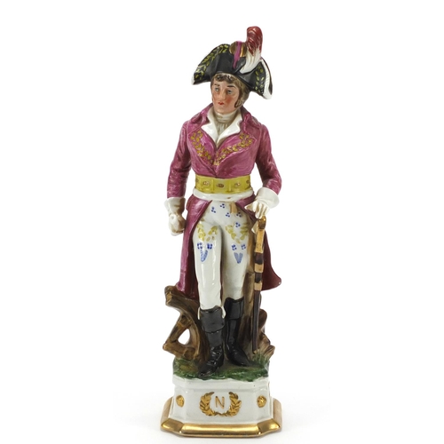 171 - Continental porcelain military figure, 30cm high