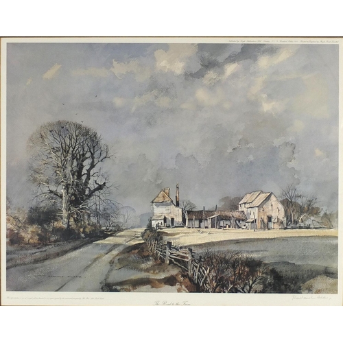 182 - Rowland Hilder - The Road to the Farm, pencil signed print in colour, limited edition of 525, mounte... 