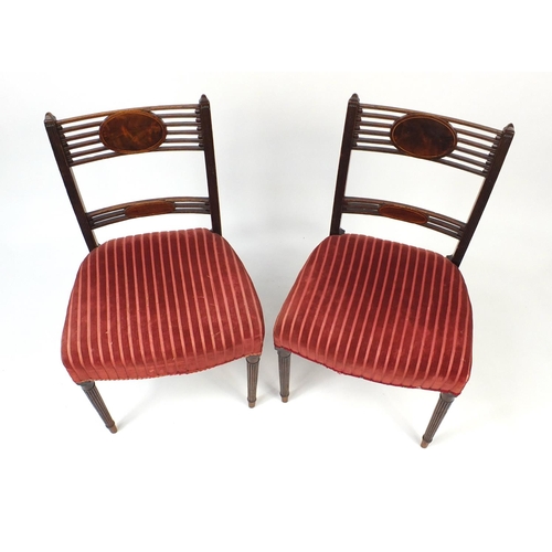 28 - Pair of Regency mahogany occasional chairs with fluted legs, 83cm high