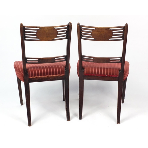 28 - Pair of Regency mahogany occasional chairs with fluted legs, 83cm high