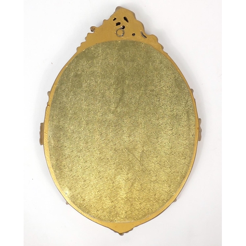 88 - Oval gilt framed wall hanging mirror, 66cm x 46cm