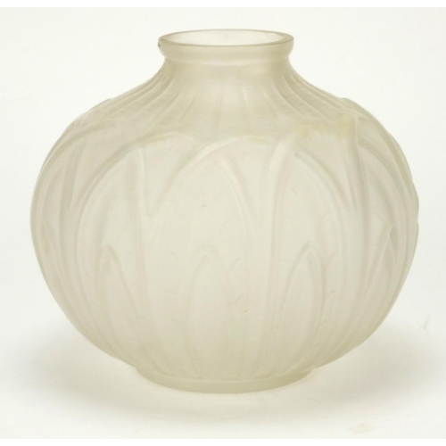 174 - French Art Deco frosted glass vase