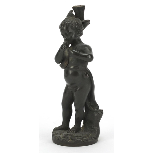 193 - Patinated bronze of a standing nude boy, 15.5cm high