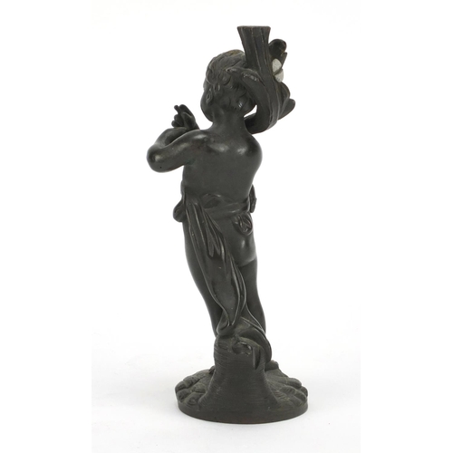 193 - Patinated bronze of a standing nude boy, 15.5cm high