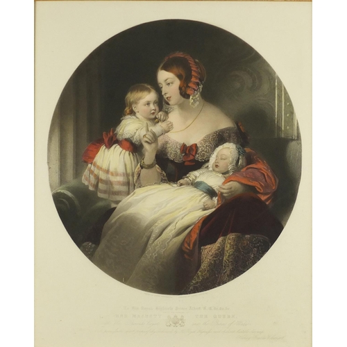 145 - After Edwin Landseer - Her Majesty the Queen with the Princess Royal and the Prince of Wales engravi... 