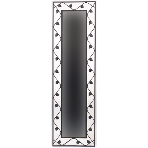 75 - Wrought iron framed full length mirror, 170cm x 50cm