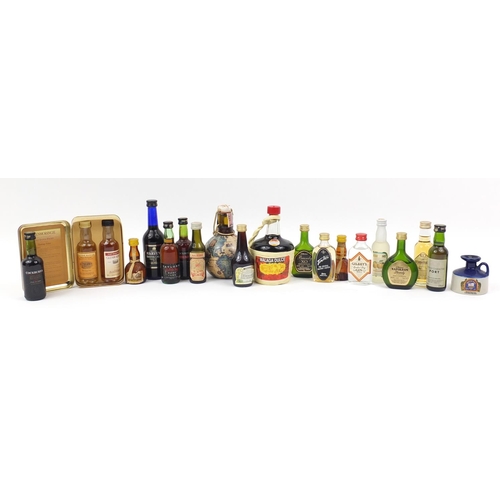 228 - Alcohol miniatures including Glenmorangie whisky, port and gin