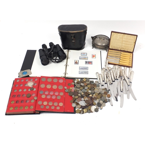 230 - Miscellaneous items including antique and later British and world coins and tokens, album of stamps,... 