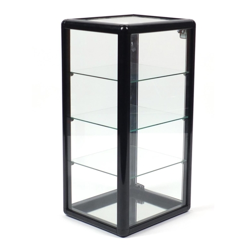 24 - Countertop display cabinet with three glass shelves, 69cm H x 30cm W x 35cm D