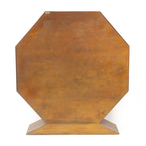 1 - Art Deco walnut octagonal display cabinet with glass shelves by Rurka, 126cm H x 112cm W x 28cm D