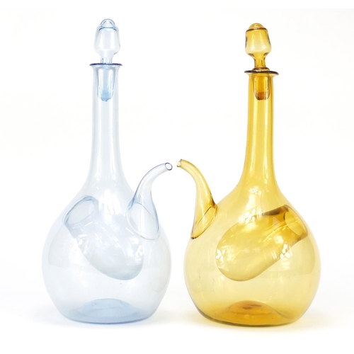 99 - Two wine glass decanters, each 41cm high