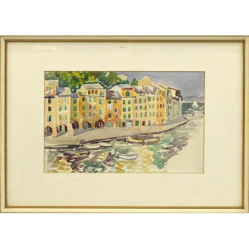 93 - Venetian canal - Watercolour, mounted and framed, 50cm x 32cm