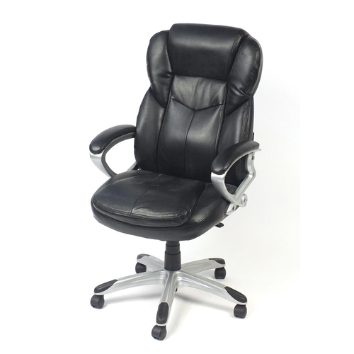 69 - Black faux leather executive office chair