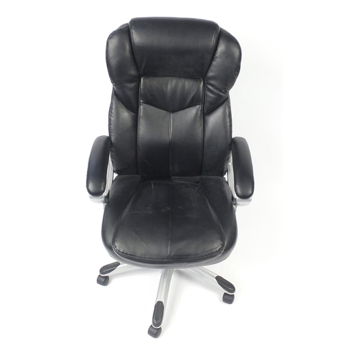 69 - Black faux leather executive office chair