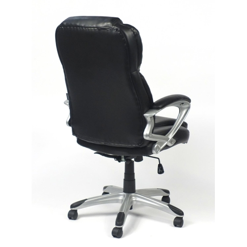 69 - Black faux leather executive office chair