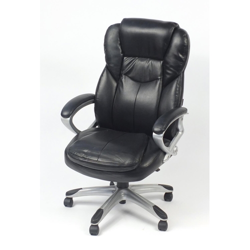 67 - Black faux leather executive office chair