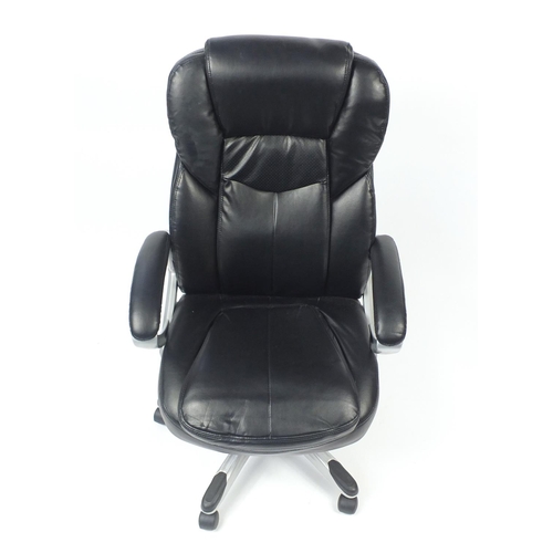 67 - Black faux leather executive office chair