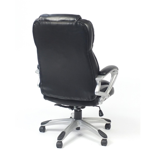 67 - Black faux leather executive office chair