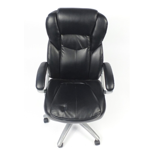 68 - Black faux leather executive office chair