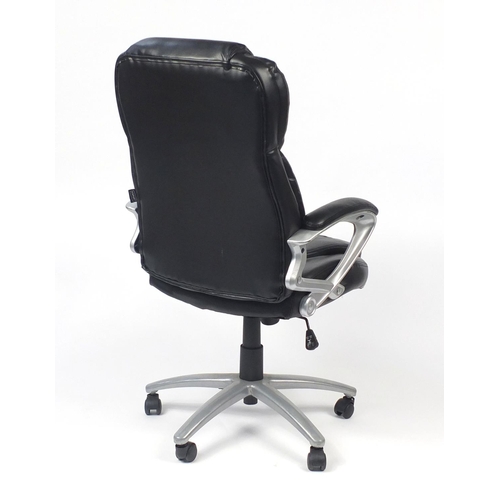 68 - Black faux leather executive office chair