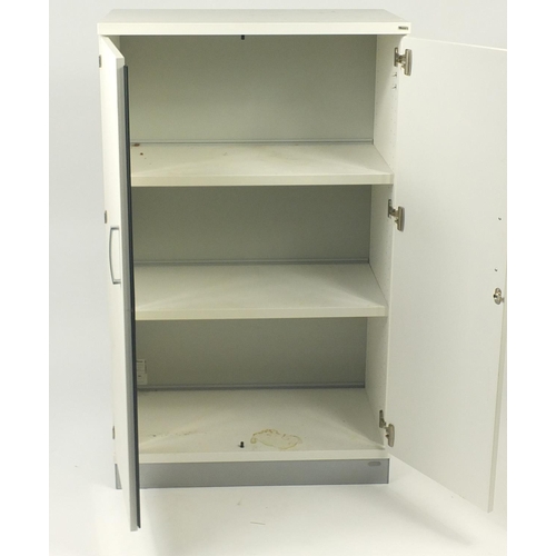 86 - Kinnarps two door office cupboard, 133cm H x 80.5cm W x 42.5cm D