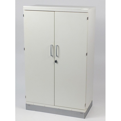 85 - Kinnarps two door office cupboard, 133cm H x 80.5cm W x 42.5cm D