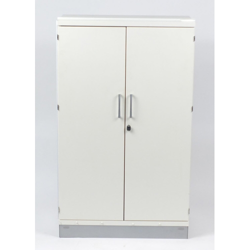 85 - Kinnarps two door office cupboard, 133cm H x 80.5cm W x 42.5cm D