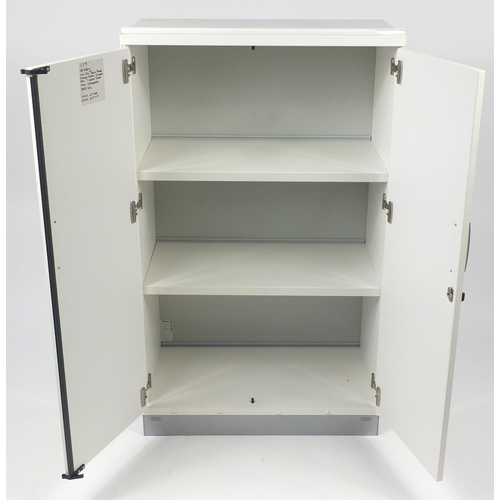 85 - Kinnarps two door office cupboard, 133cm H x 80.5cm W x 42.5cm D