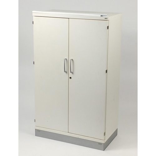 84 - Kinnarps two door office cupboard, 133cm H x 80.5cm W x 42.5cm D