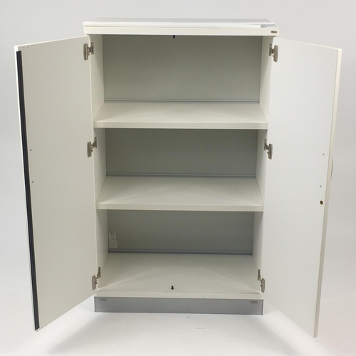 84 - Kinnarps two door office cupboard, 133cm H x 80.5cm W x 42.5cm D