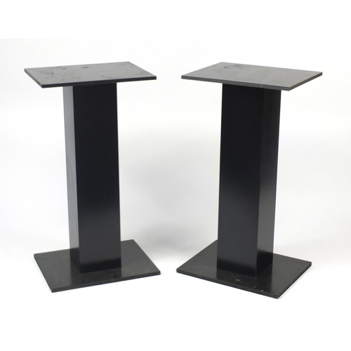 70 - Pair of black melamine pedestals, 94cm H x 40cm W x 50cm D