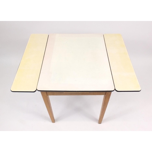 37 - 1950s/1960s Formica drawleaf table, 74cm H x 61cm W x 76cm D